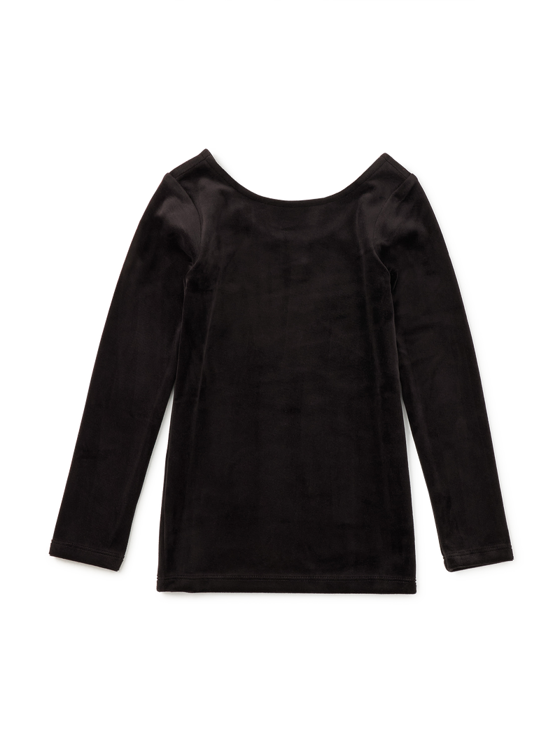 Velour Long Sleeve Slim Fit To in Jet Black - View 1
