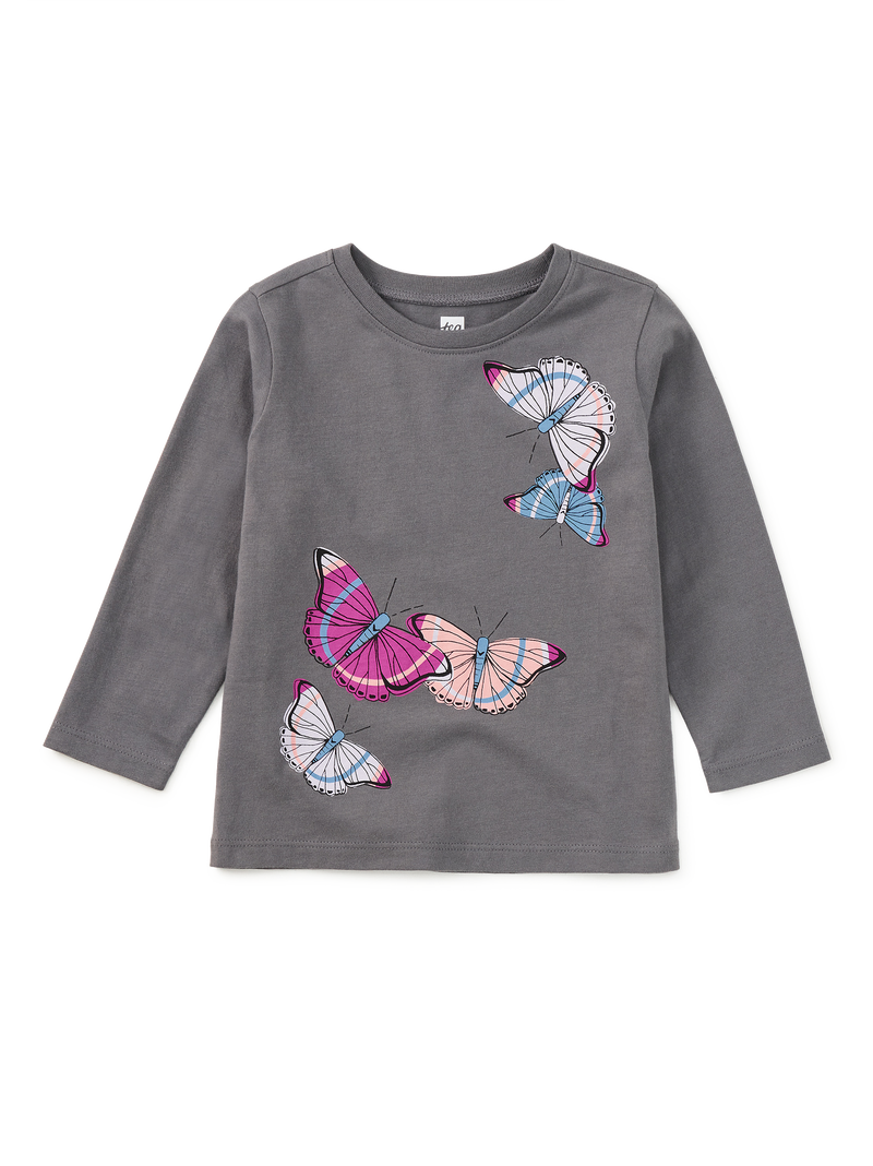 Butterflies Graphic Tee in Thunder - View 2