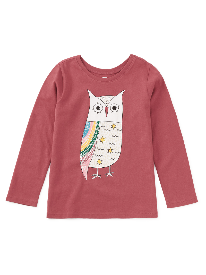 Rainbow Eagle Owl Graphic Tee in Tropical Orchid - View 1