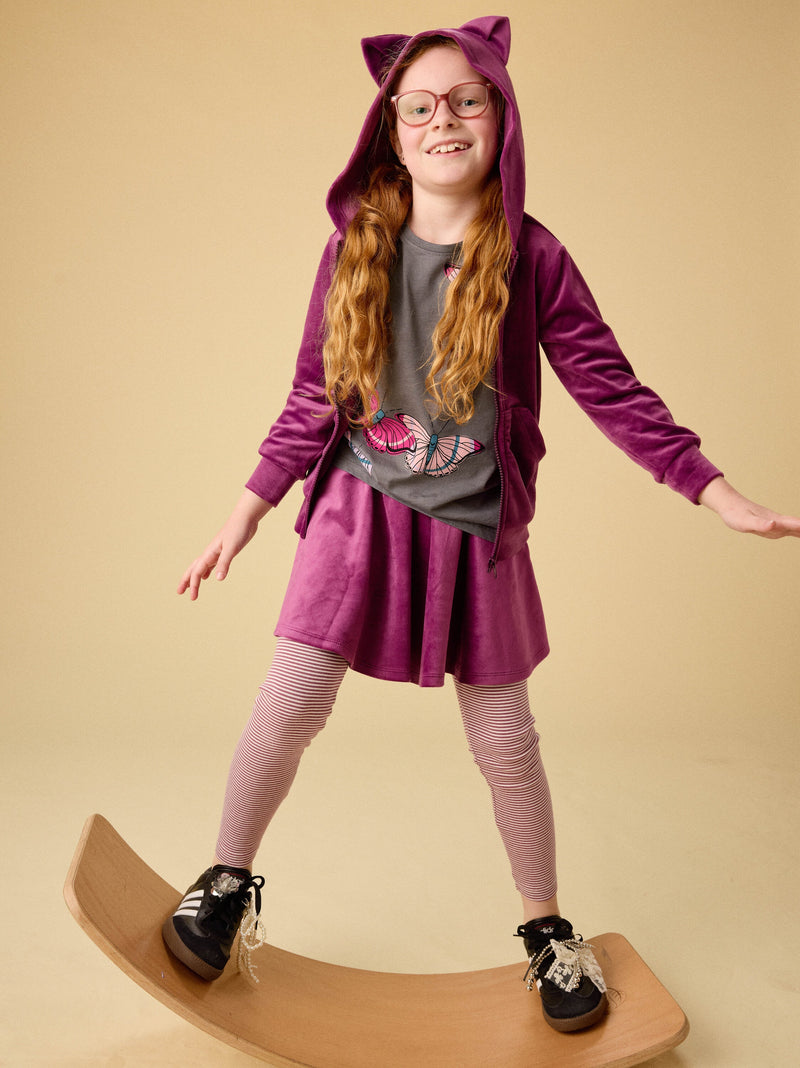 Velour Twirl Skirt in Cosmic Berry - View 2