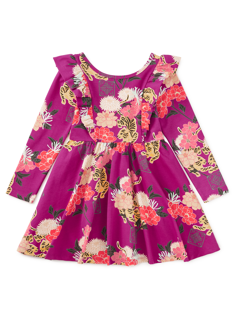 Ruffle Shoulder Ballet Dress in Tiger And Peony - View 1