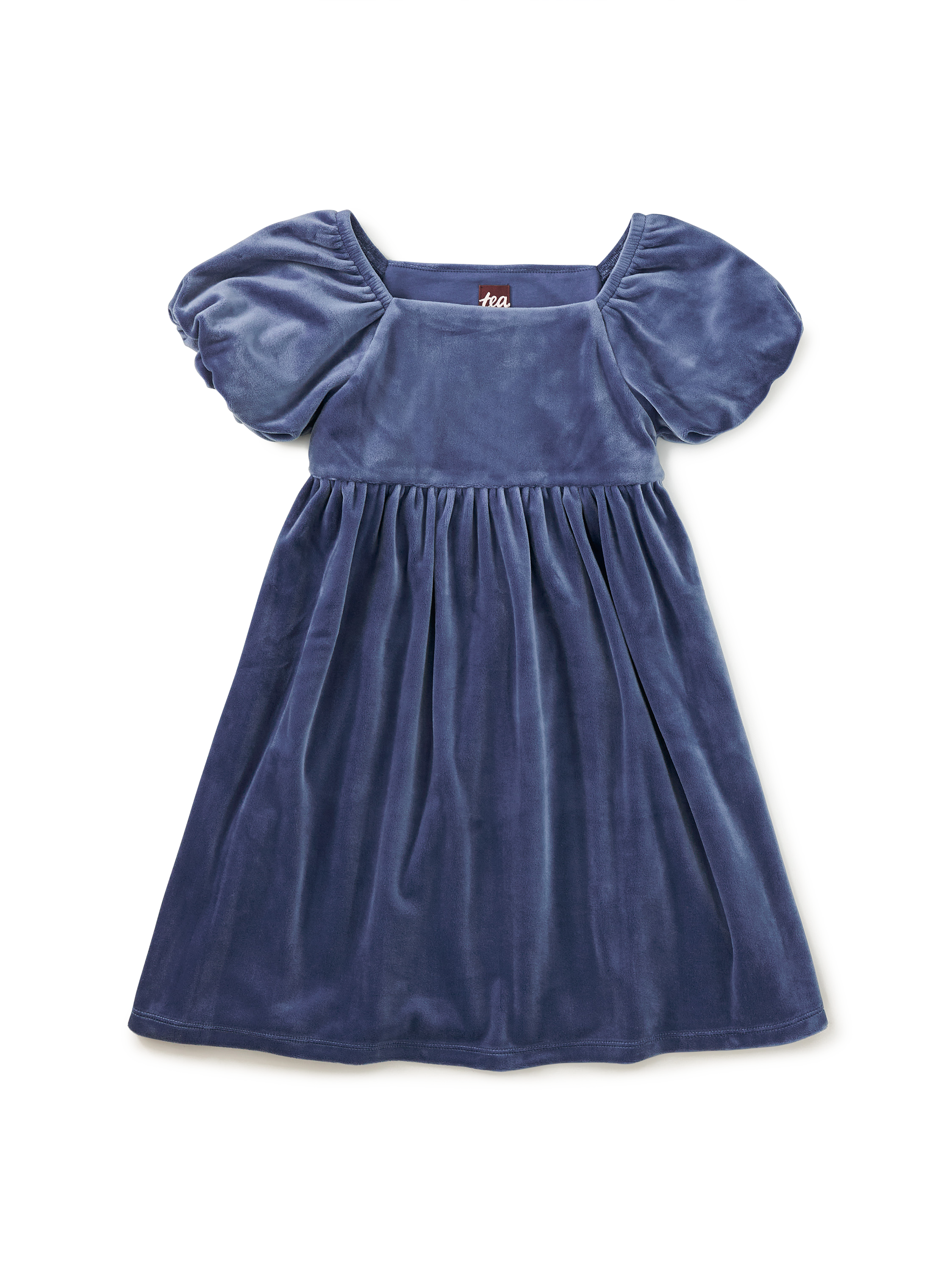 Puff Shoulder Velour Dress