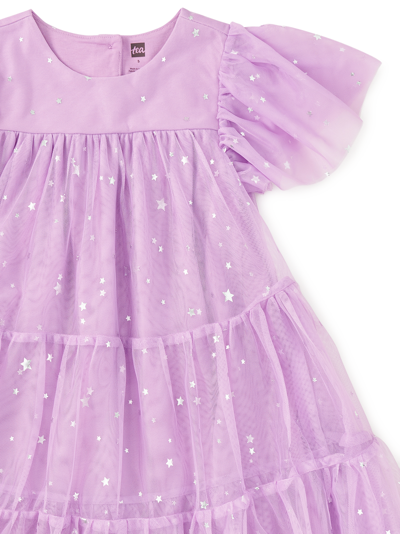 Tiered Tulle Sparkle Dress in Shimmer Sky - View 2