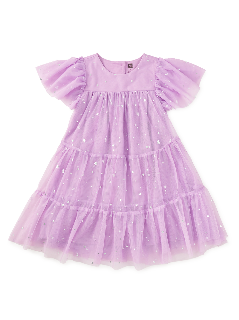 Tiered Tulle Sparkle Dress in Shimmer Sky - View 1