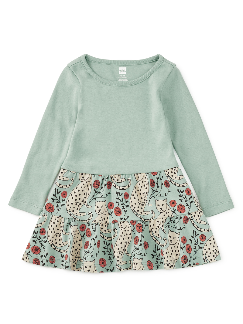 Tiered Skirted Twirl Dress in Leopard Floral - View 2