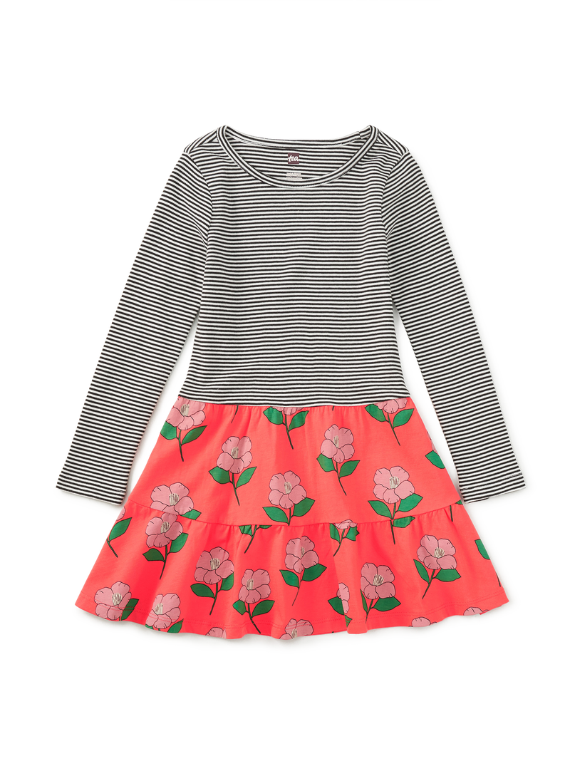 Tiered Skirted Twirl Dress in Winter Camellia - View 1