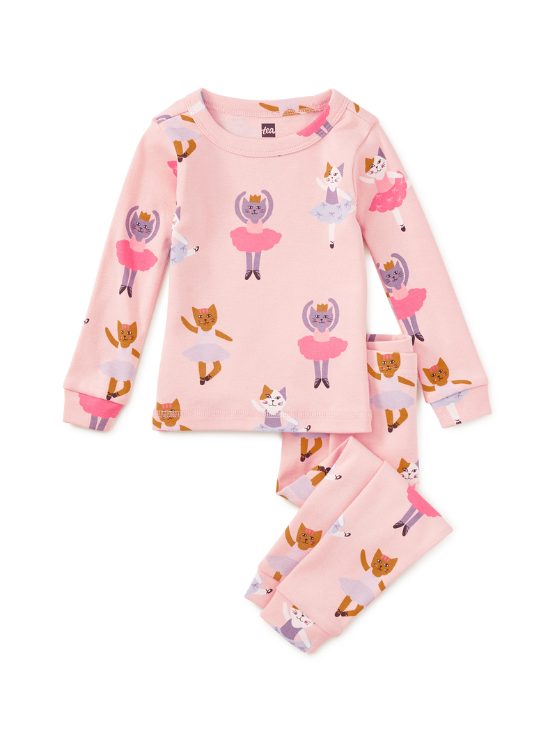 Goodnight Pajama Set in Ballet Kitty - View 2