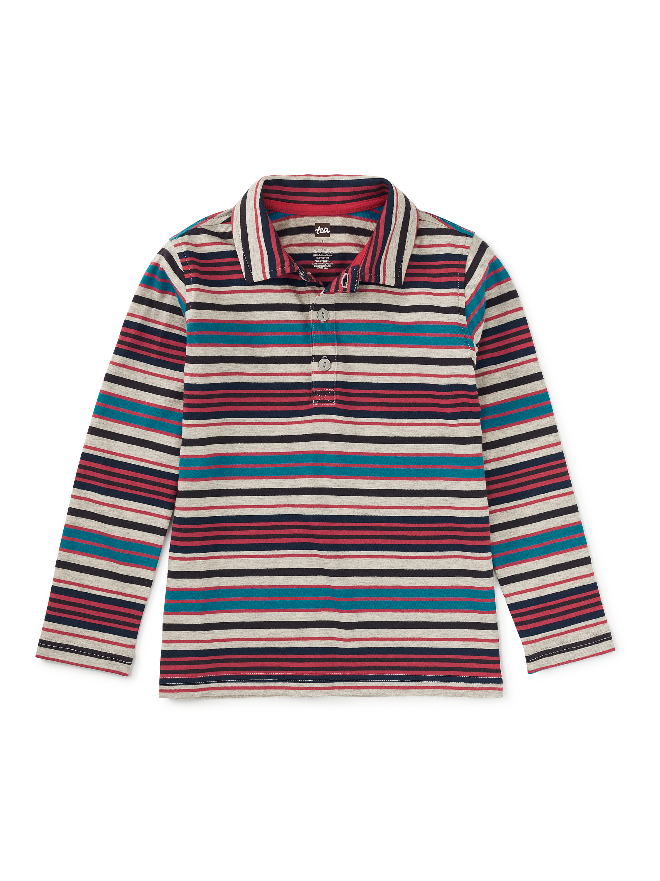 Long Sleeve Striped Polo