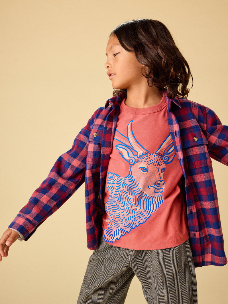 Regal Deer Layered Tee in Pomme - View 2