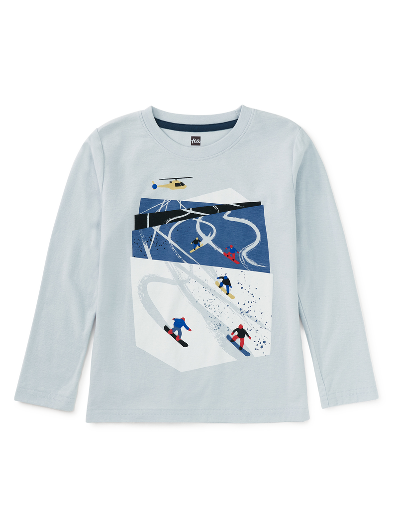 Ski Slopes Graphic Tee in Ice - View 1