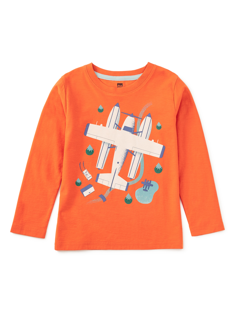 Seaplane Graphic Tee in Harvest Pumpkin - View 1