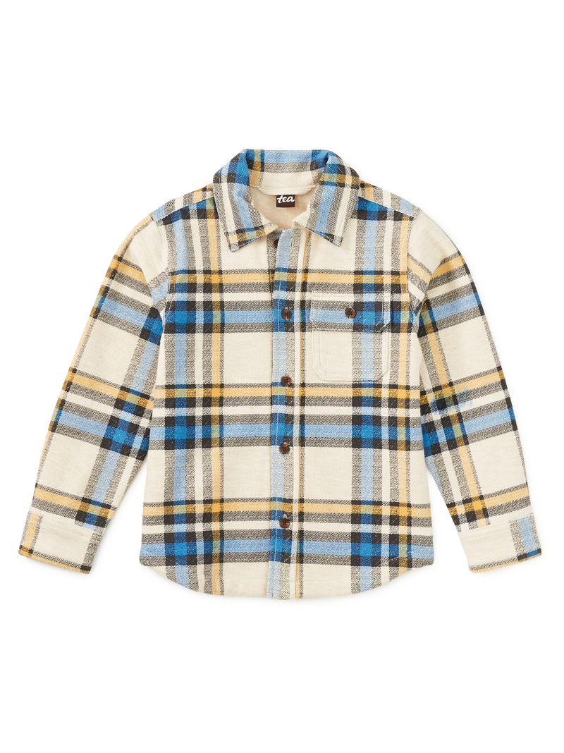 French Terry Plaid Shacket in Gangwon-Do Plaid - View 1