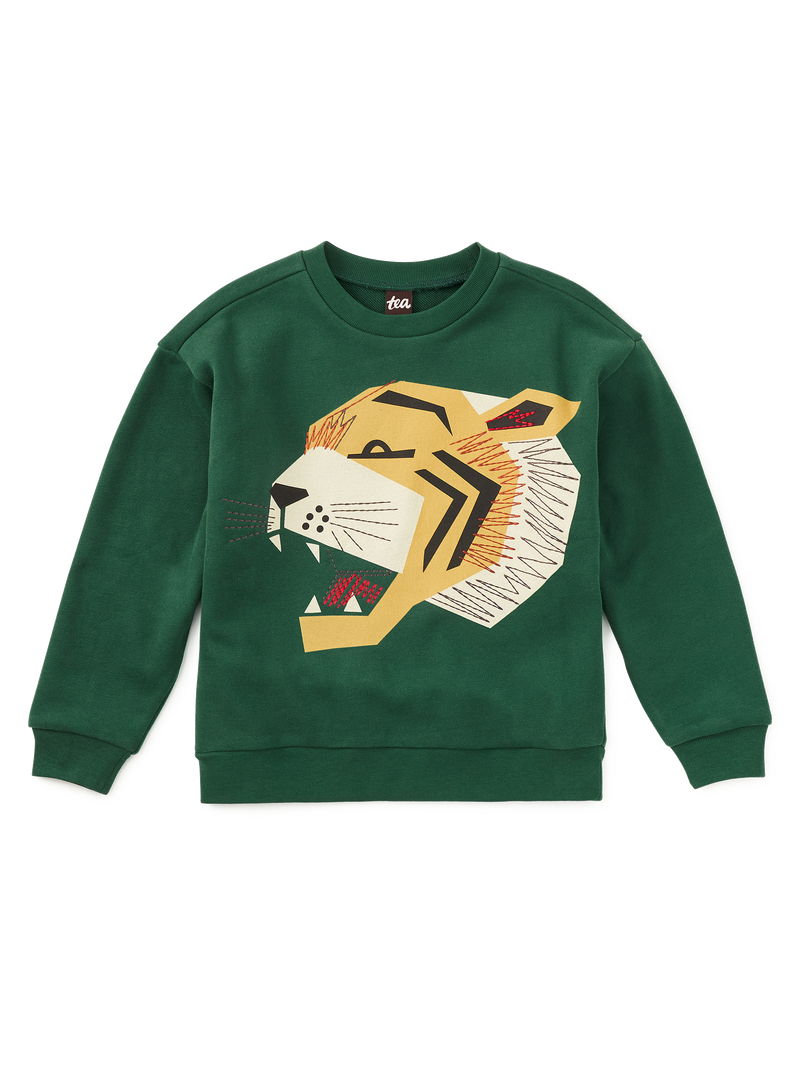 Embroidered Tiger Popover in Jungle - View 1