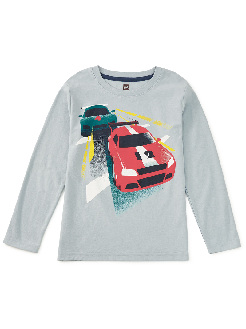 Racecars Graphic Tee in Blue Fog - View 1