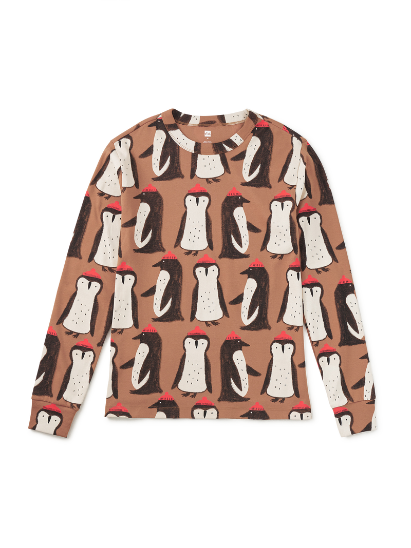 Adult Pajama Top in Team Penguin - View 1