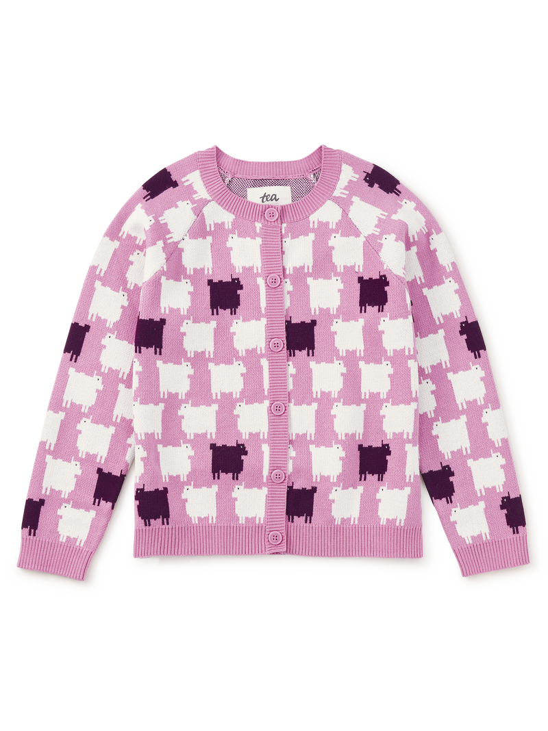 Cozy Sheep Cardigan in Baa Baa Black Sheep - View 1