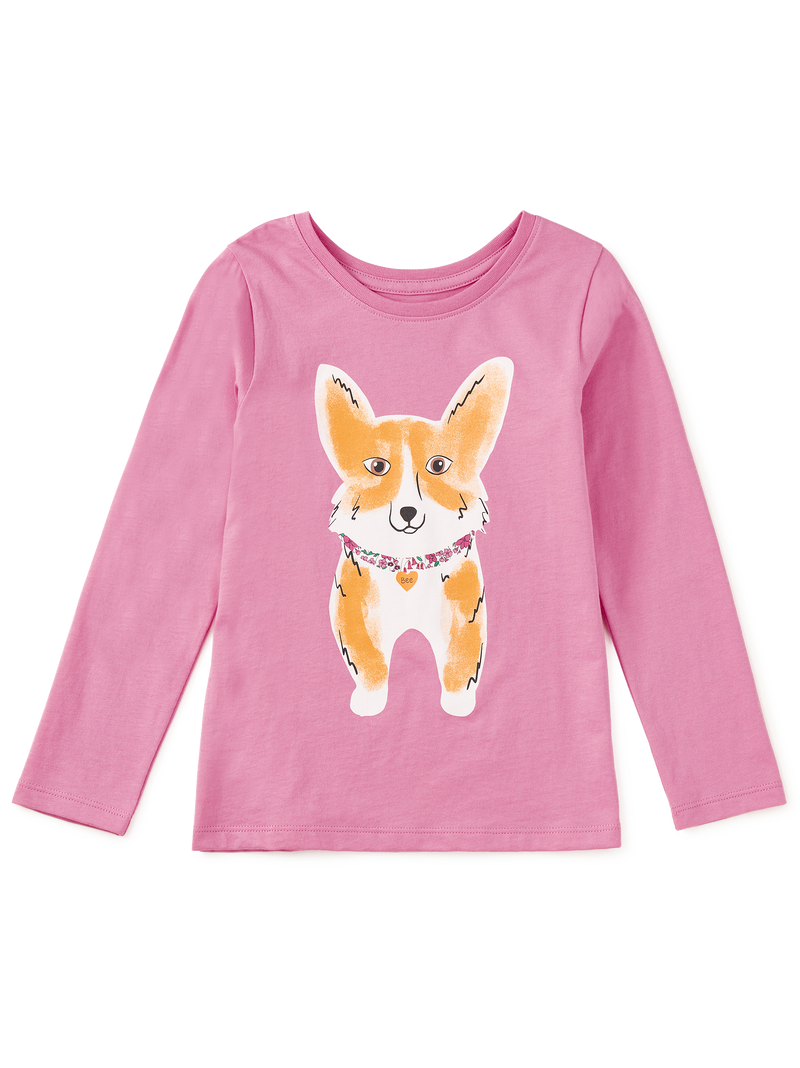 Corgi Love Double-Sided Tee in Perennial Pink - View 1