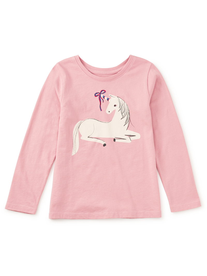 Royal Meadow Unicorn Graphic Tee in English Rose - View 1
