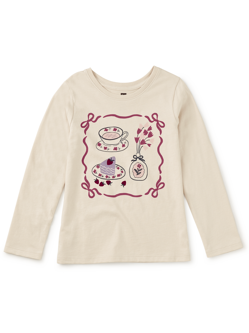 Afternoon Tea Graphic Tee in Almond - View 1