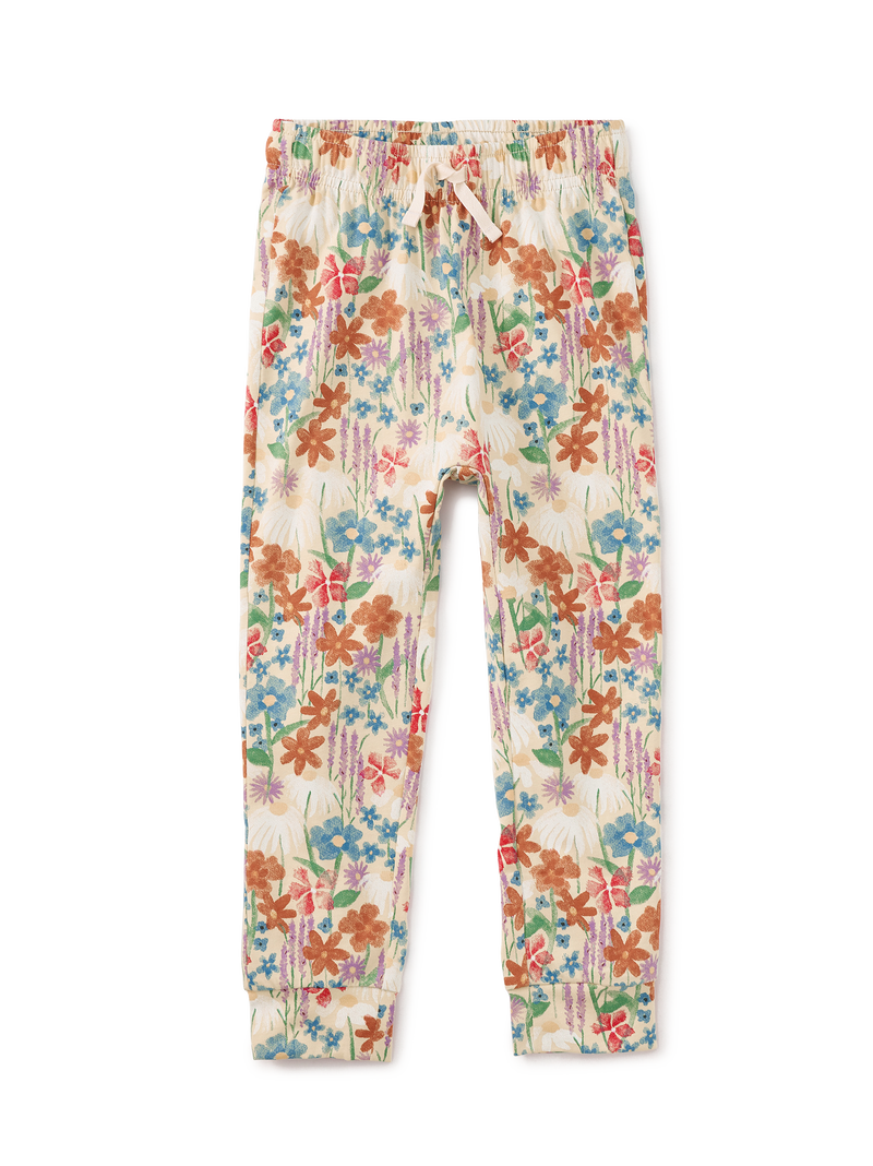 Printed Everyday Joggers in Watercolor Wildflowers - View 1