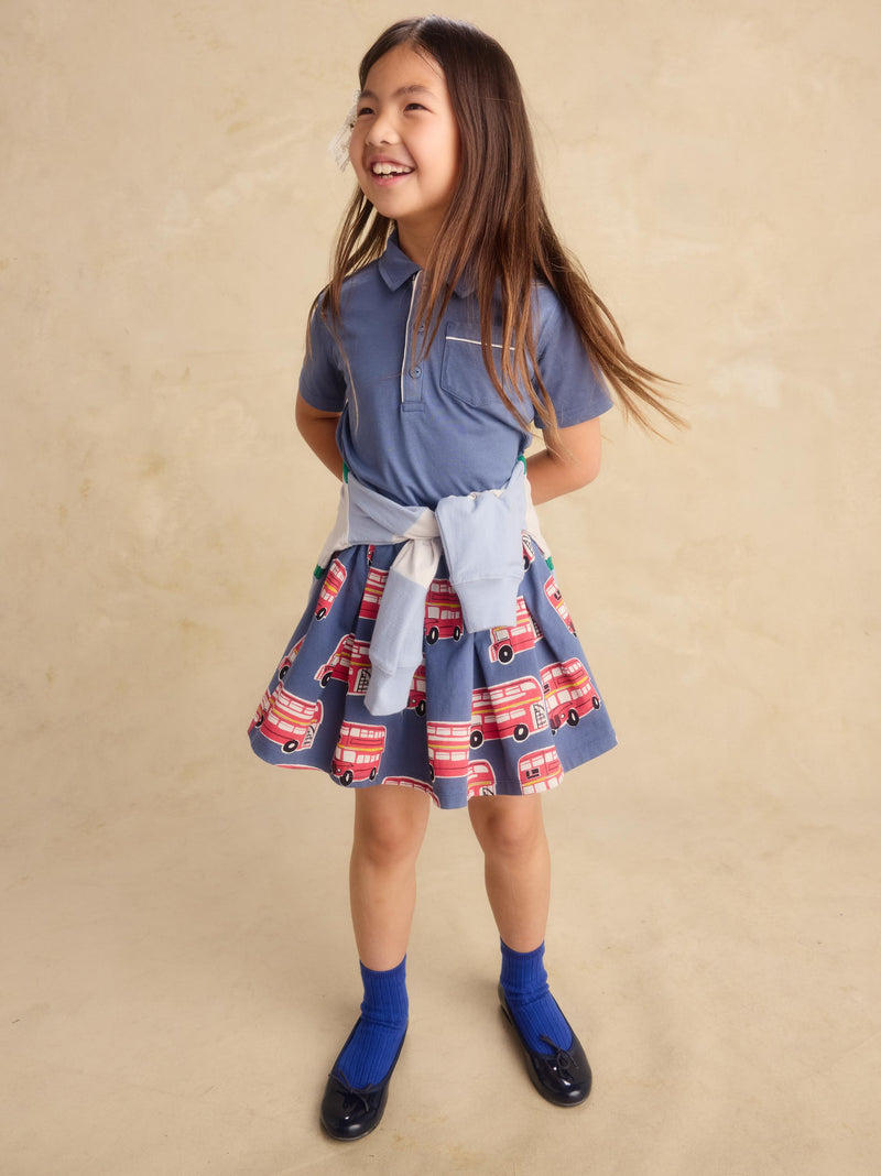 Pleated Jersey Skirt in Double Decker Bus - View 2