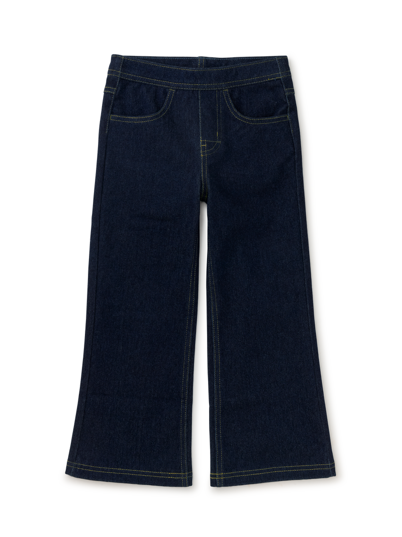Denim-Like Flare Pants in Dark Wash - View 1