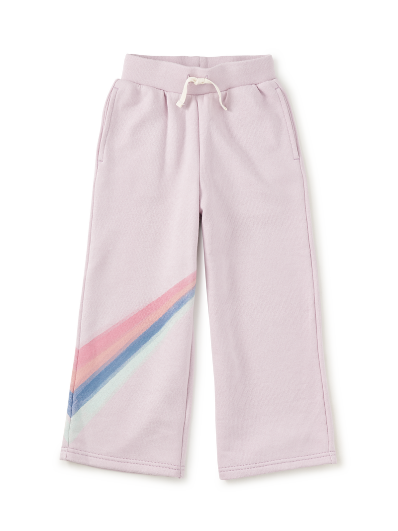 Wide Leg French Terry Pants in Urchin Purple - View 1