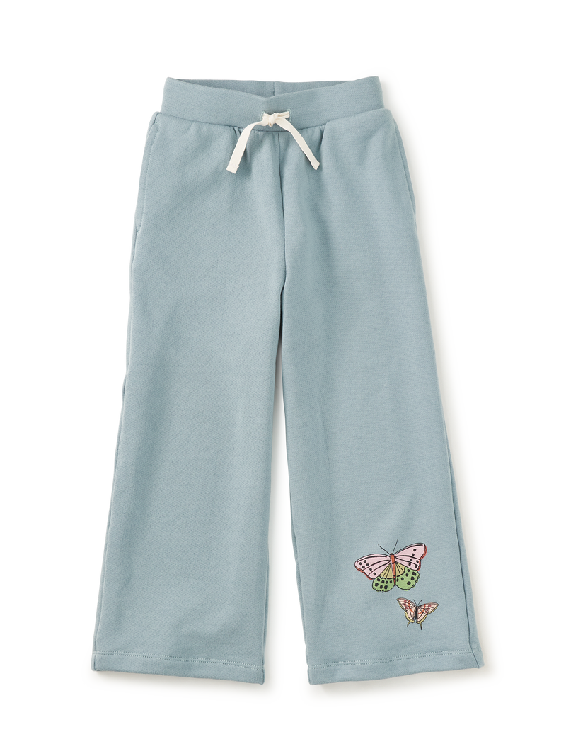 Wide Leg French Terry Pants in Tourmaline - View 1
