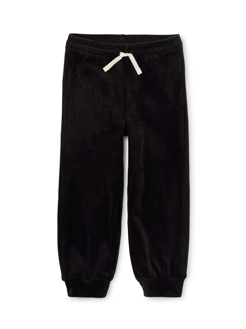 Easy Fit Very Velour Joggers in Jet Black - View 1