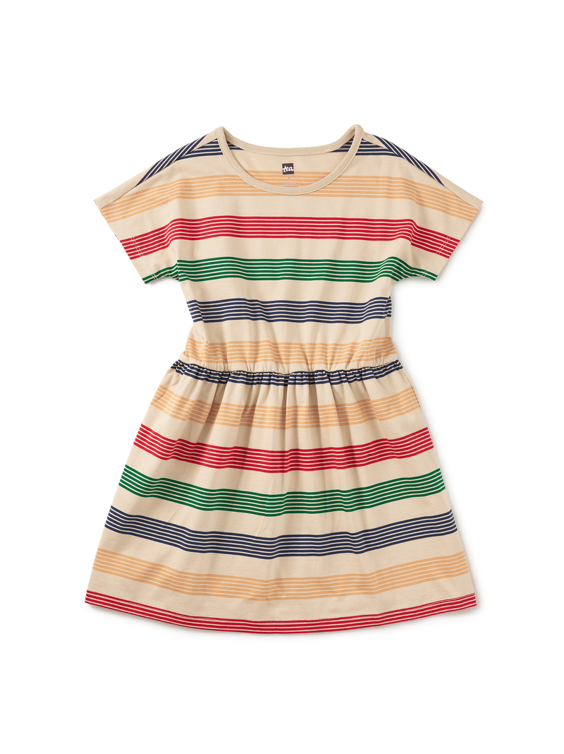 Short Sleeve Twirl Dress in Sandy Beach - View 1