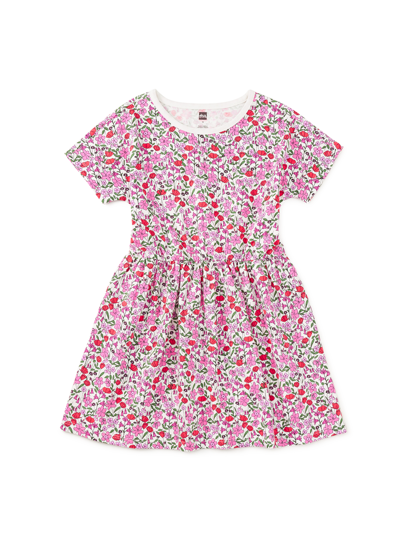 Short Sleeve Twirl Dress in Somerset Meadow - View 1