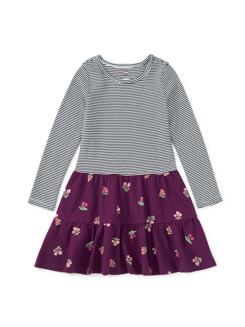 Tiered Skirted Twirl Dress in Midnight Posy - View 1