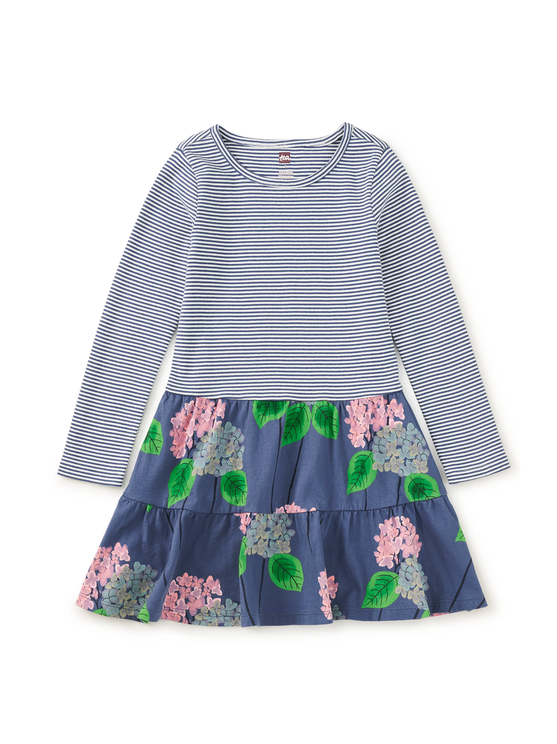 Tiered Skirted Twirl Dress in Cornwall Hydrangeas - View 1
