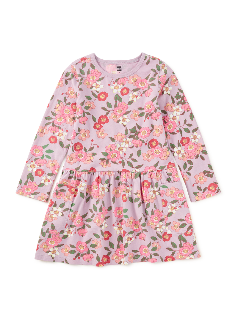 Long Sleeve Pocket Dress in Rosa Canina - View 1