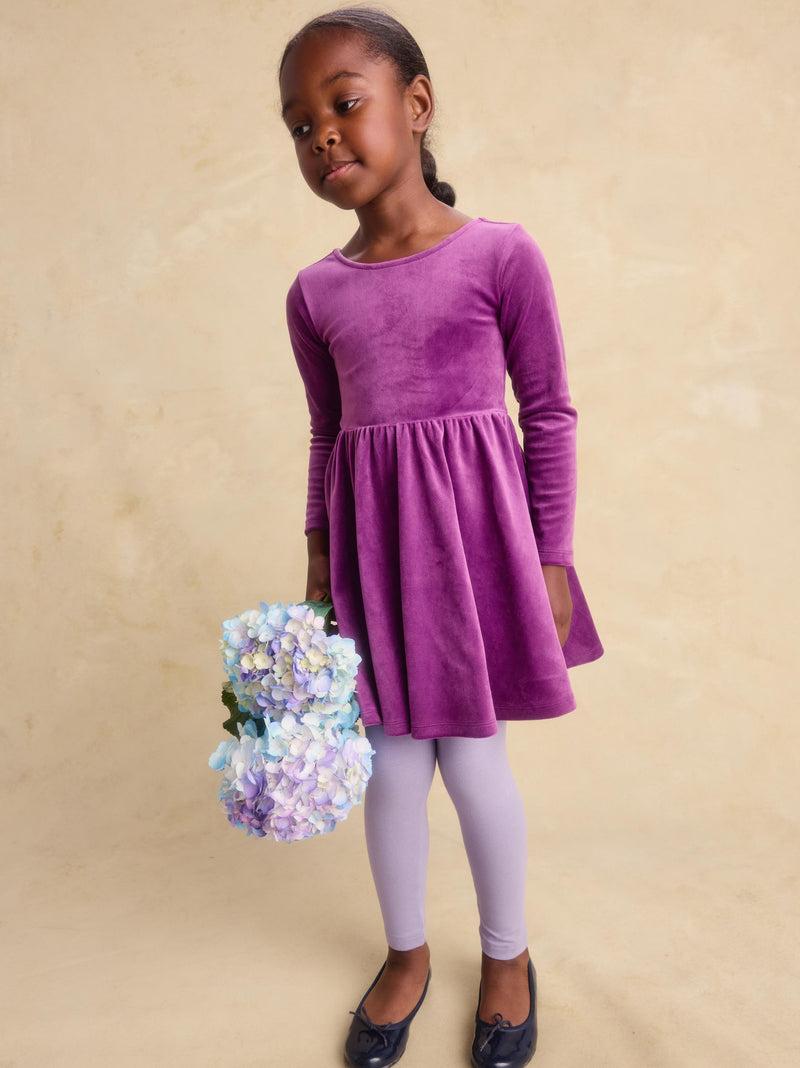 Velour Ballet Dress in Cosmic Berry - View 2