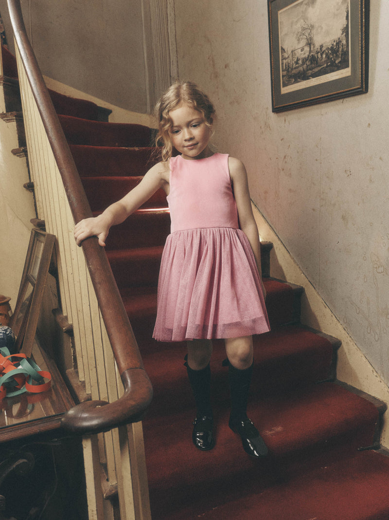 Velour &amp; Tulle Ballet Dress in Honeysuckle Rose - View 2