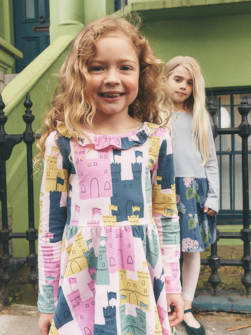 Ruffle Collar Ballet Dress in Dover Castles - View 2