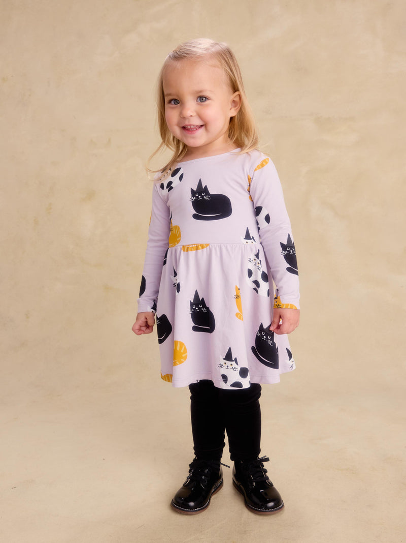 Printed Ballet Dress in Cats In Hats - View 2