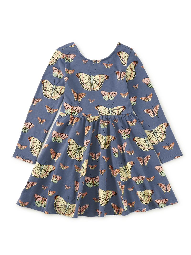 Printed Ballet Dress in Skyfield Butterflies - View 1