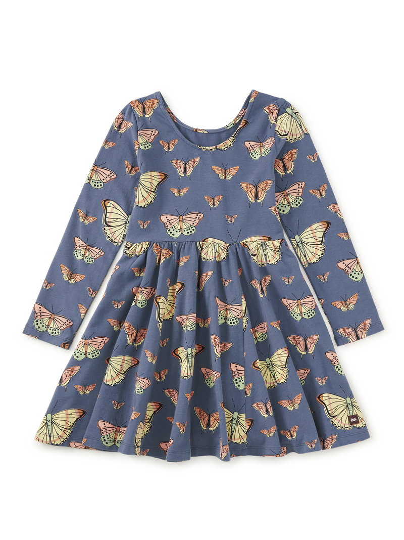Printed Ballet Dress in Skyfield Butterflies - View 2