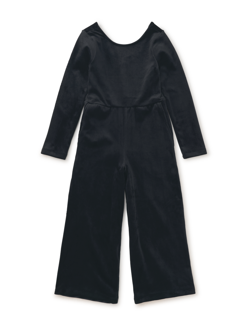 Just For Kicks Velour Jumpsuit in Jet Black - View 1