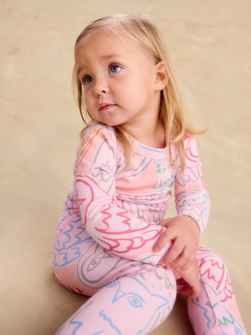 Goodnight Pajama Set in Storybook Owls - View 2