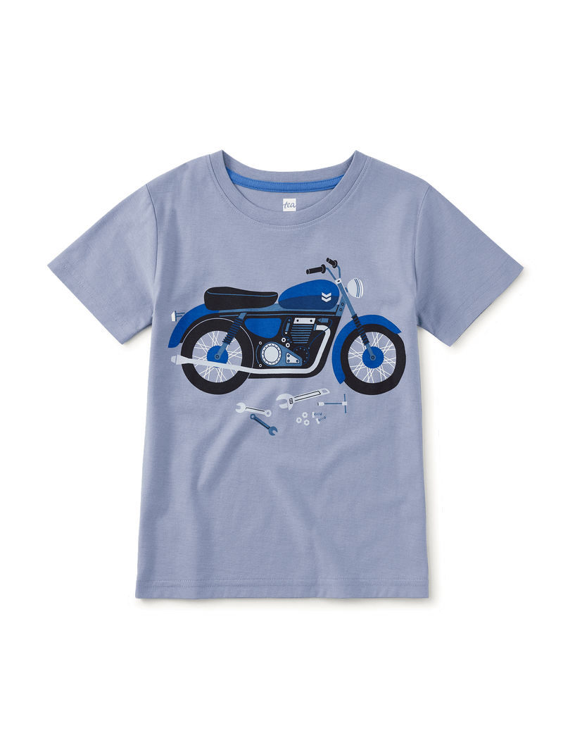 Café Racer Graphic Tee in Seal Grey - View 1