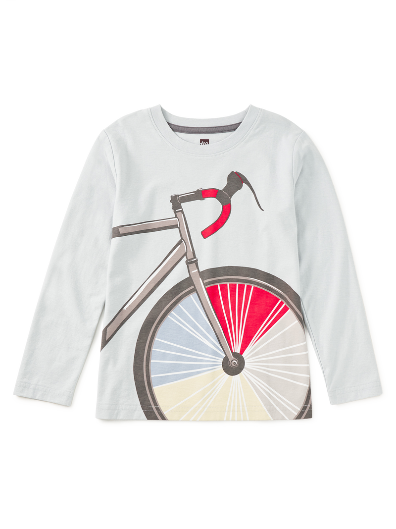 Color Wheel Bike Graphic Tee in Pearl Blue - View 1