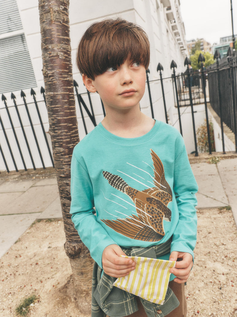 Peregrine Falcon Graphic Tee in Glaze Blue - View 2