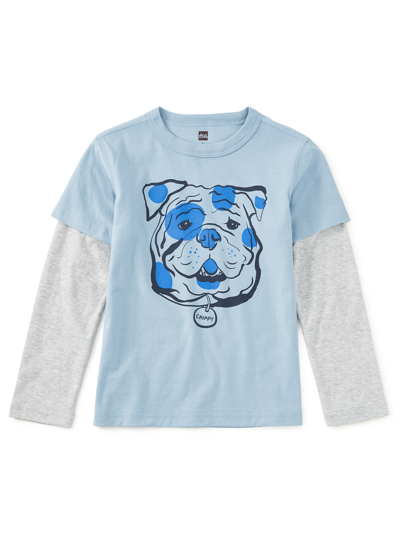 Chippy the Bulldog Layered Tee in Cloud - View 1