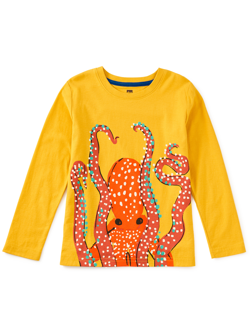 Octopus Ink Double-Sided Tee in Gold - View 1