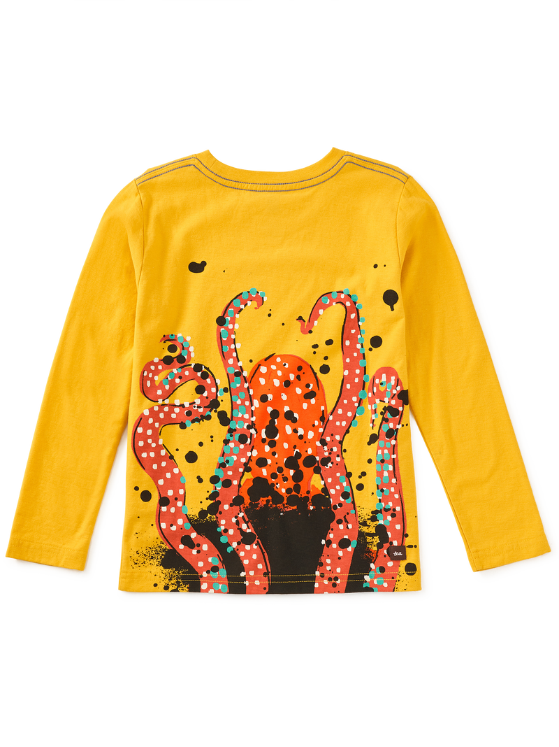 Octopus Ink Double-Sided Tee in Gold - View 2