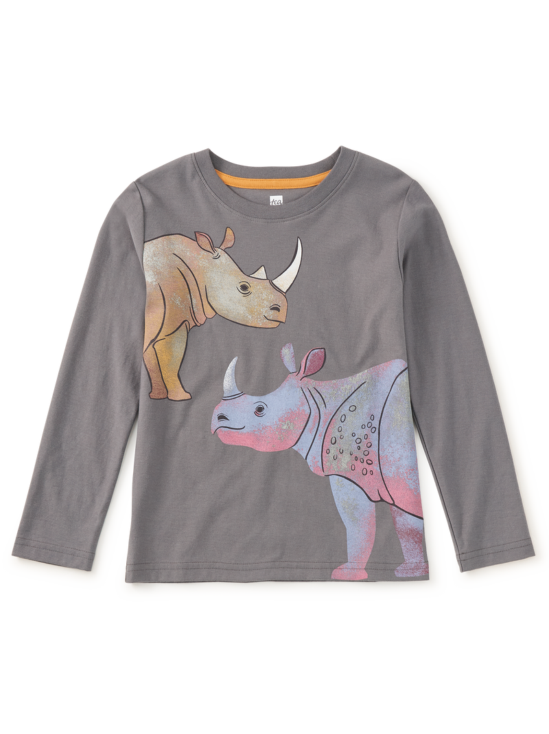 Painted Rhinos Graphic Tee in Thunder - View 1