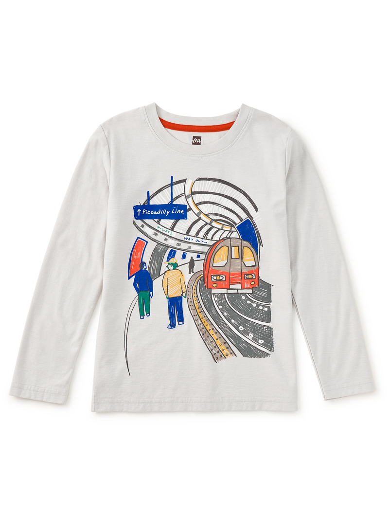 Piccadilly Line Graphic Tee in Dove - View 1